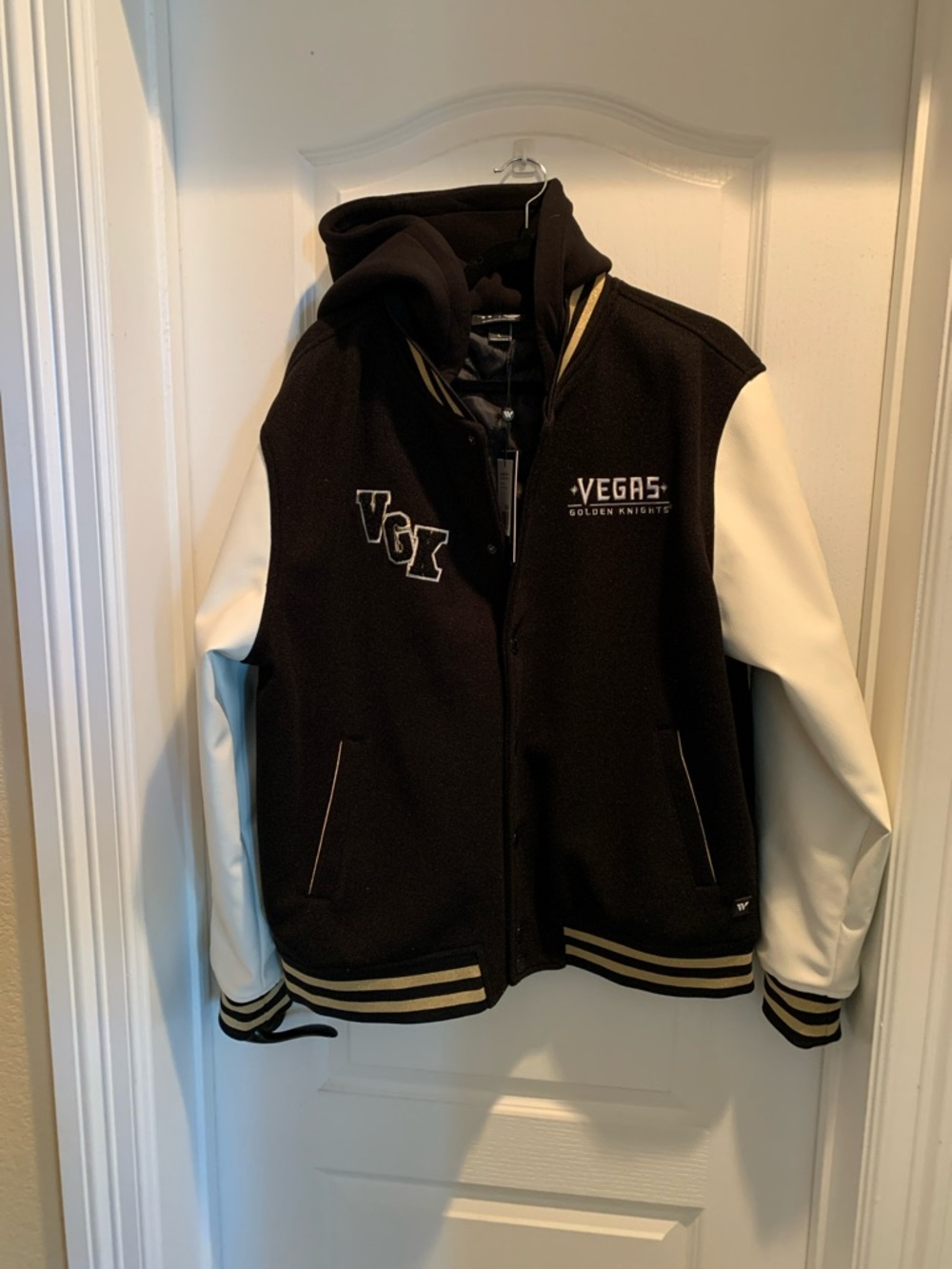 Vegas Golden Knights Black & White Varsity Jacket